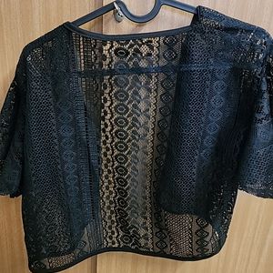 Black Netted Short Shrug