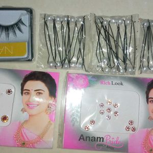 Bindi. Hair Pins.eyelash