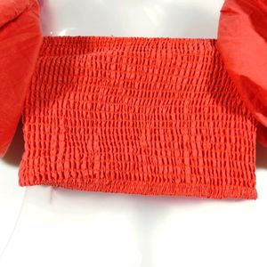 Dark Coral Pink Square Neck Crop Top (Women)