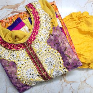 Yellow Embroidery  Beauiful Suit