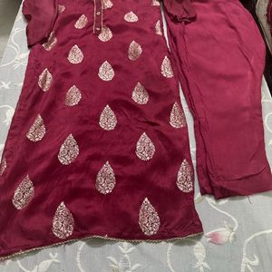 Maroon Colour Kurta Set