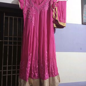 Fully Flared Pearl Embroidary Salwar Set