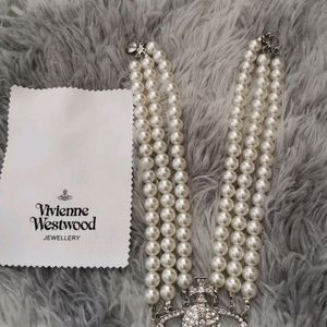 Vivienne Westwood Rhinestone Pearl Choker Necklace