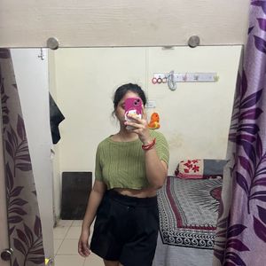 Cute Green Crop Top