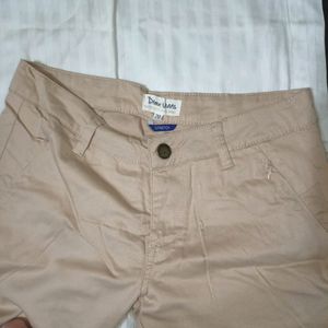 Beige Trousers Slim Fit For Women