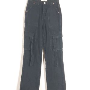 Bluer Black Wash Cargo Pants
