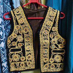 Vintage Coti Jacket With Zari & Mirror Detailing
