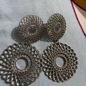 Silver Oxidised Earings