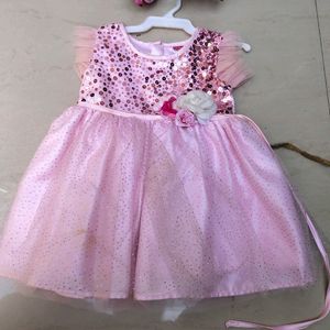 Babyhug Pink Party Wear Frock