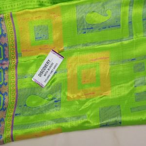 Parrot Green Butter Silk Saree