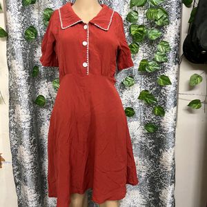 Korean Style Chic Short Sleeve Button Dress