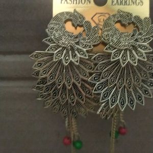 Golden Peacock Earings