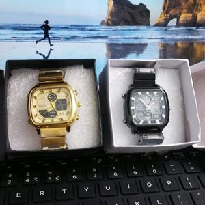 Fossil Dual Time 🥵  Gold And Black Avaible