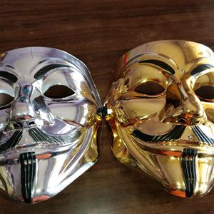 Hacker Mask Golden And Silver