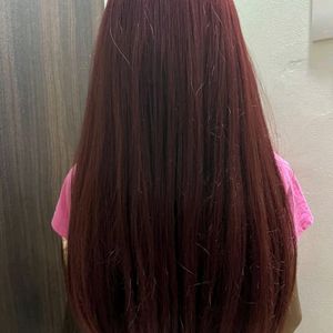 Imported! Women's Long Straight Wine Red Wig