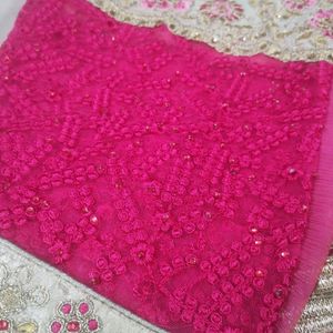 Beautiful Pink And Cream Saree