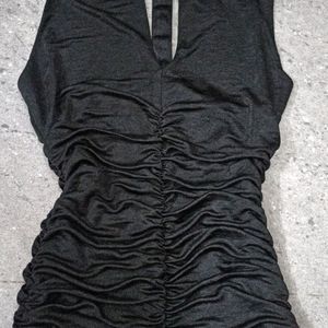 Guess Black ruched Y2k Top