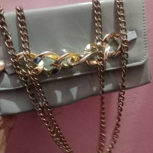 Party Wear Grey Sling Bag