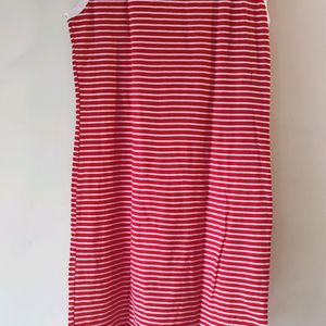 Red N White Striped Dress