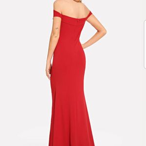 Red Fishtail Maxi Stretchable Dress