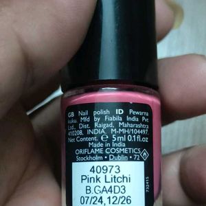 Oriflame On Colour Pink Peach Nail Polish