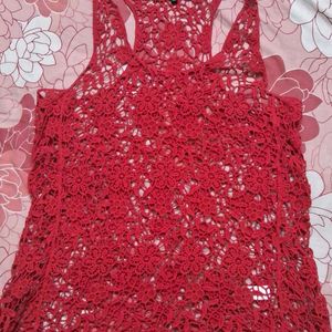 Red Crochet Cami