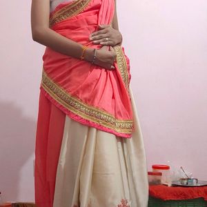 Two Color Lehnga Choli Type Saree