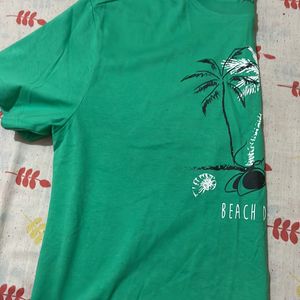 Crop Tshirt Green Color Size-m