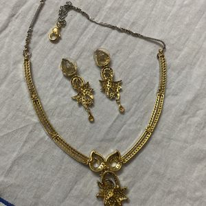 Gold Plated Diamond Necklace Set