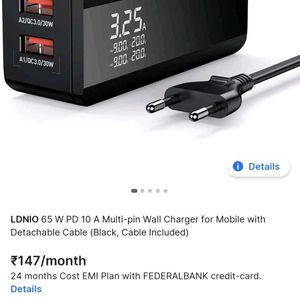 SALE 🛒 4 output pd qc charger 65watt fast support