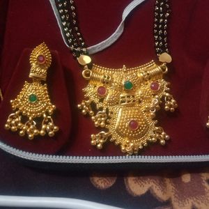 Beautifully Design Mangalsutra Chain With Earing