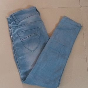 Blue Cut Work Jeans