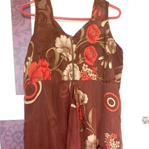 Georgette Brown Long Gown