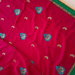 Beautiful Dark pink Saree