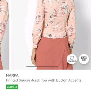 Harpa Square Neck Pink Floral Top❤️