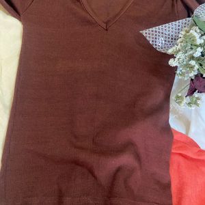 Coffee brown Wool Top