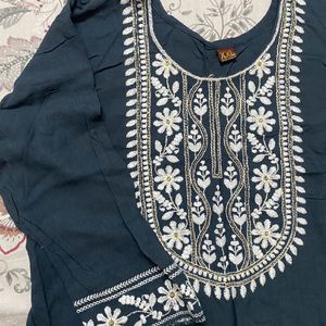 Grey Embroidery Kurti 🩶✨