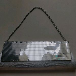 Silver Party Wear Clutch