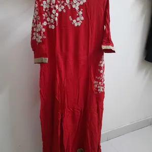 Stunning Red Aline Kurti To Enhance Beautyof Yours