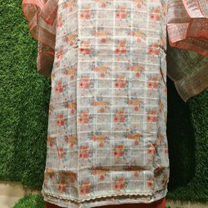 Beautiful Linen Handwork Dress material