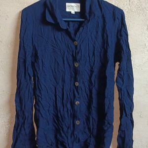 🇫🇷 French Formal Shirt Top Navy Blue Premium