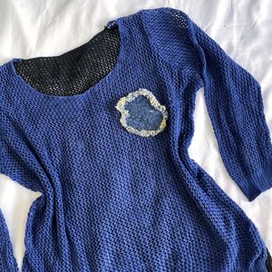 Y2k Crochet Double Shaded Pullover Top