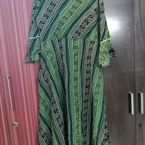 Anarkali Green Kurti