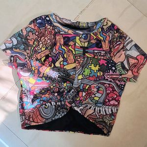 Abstract Crop Top