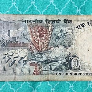 100 Rs Agriculture Issue Signed By Rn Malhotra