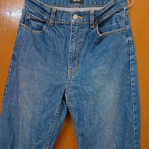 Hugh Waist Blue Straight Fits Jeans