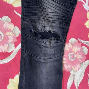 Black Rugged Skinny Jeans