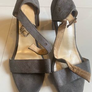 Grey Strappy Heels