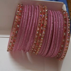 Glass  Bangles Pink