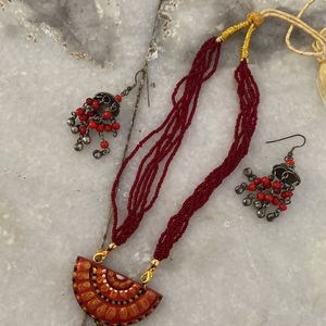 Red Saraswati In Purity Set